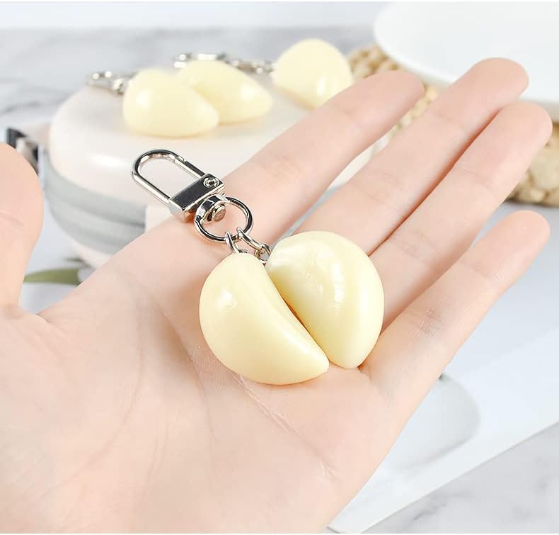 HSYHERE Men Women Creative Interesting Novelty Stylish Mini Simulated Food Orange Shrimp Keychain Key-ring Pendant