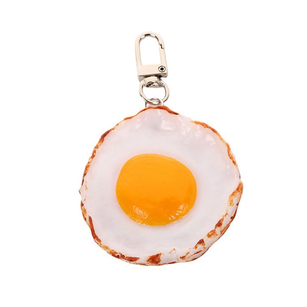 HSYHERE Men Women Creative Interesting Novelty Stylish Mini Simulated Food Orange Shrimp Keychain Key-ring Pendant