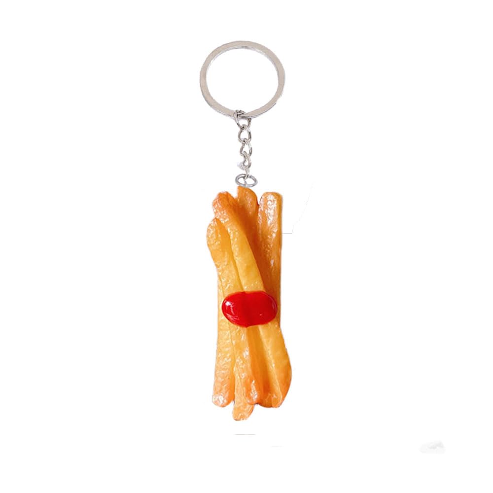 HSYHERE Men Women Creative Interesting Novelty Stylish Mini Simulated Food Orange Shrimp Keychain Key-ring Pendant