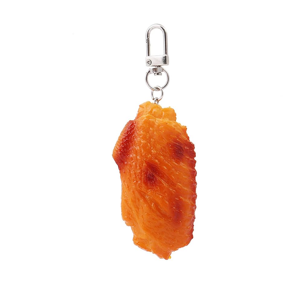 HSYHERE Men Women Creative Interesting Novelty Stylish Mini Simulated Food Orange Shrimp Keychain Key-ring Pendant