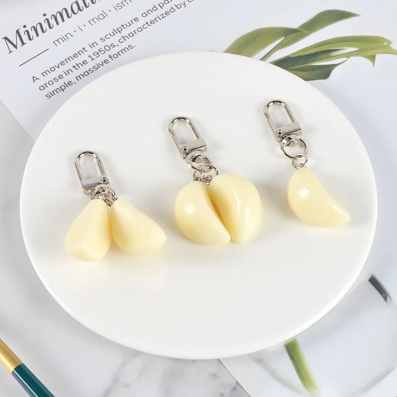 HSYHERE Men Women Creative Interesting Novelty Stylish Mini Simulated Food Orange Shrimp Keychain Key-ring Pendant