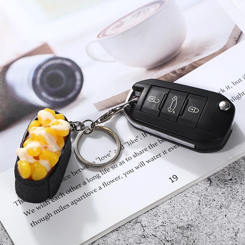 HSYHERE Men Women Creative Interesting Novelty Stylish Mini Simulated Food Fruit Shrimp Keychain Key-ring Pendant