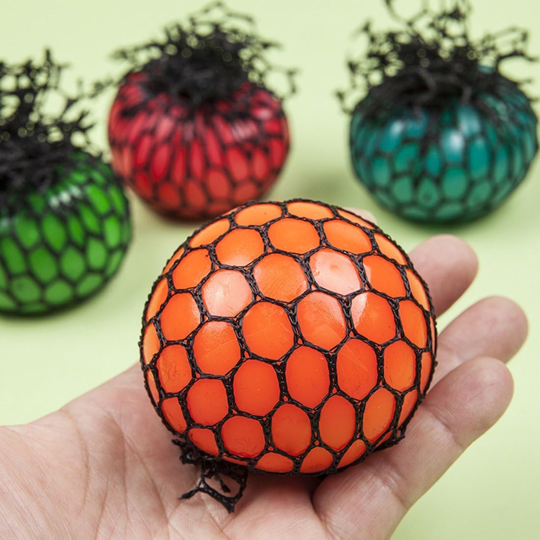 Mesh Squishy Ball Squeeze Grape Ball Relieve Pressure Ball, Colors May Vary, 2PCS